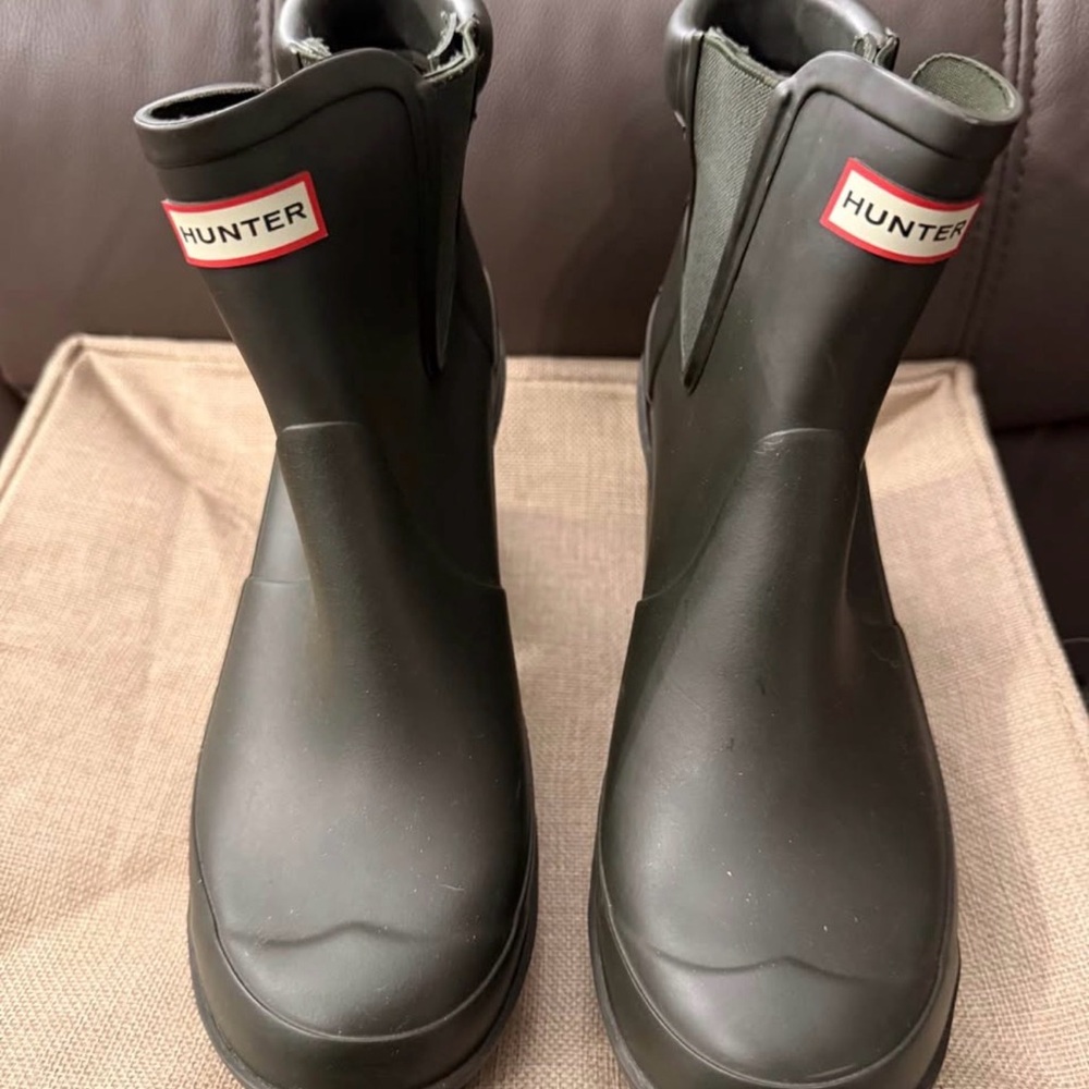 Hunter Dark Green Short Rain Boots